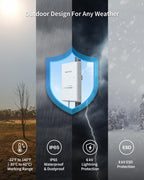 BrosTrend 5KM Wireless Bridge Point to Point Outdoor with 2X Gigabit Ports