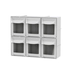 Simply Tidy 6-Drawer Tip-Out Storage Bin – Wall-Mountable Craft Organizer with Clear Windows, Interlocking Tracks & Label Inserts, 8 Pack