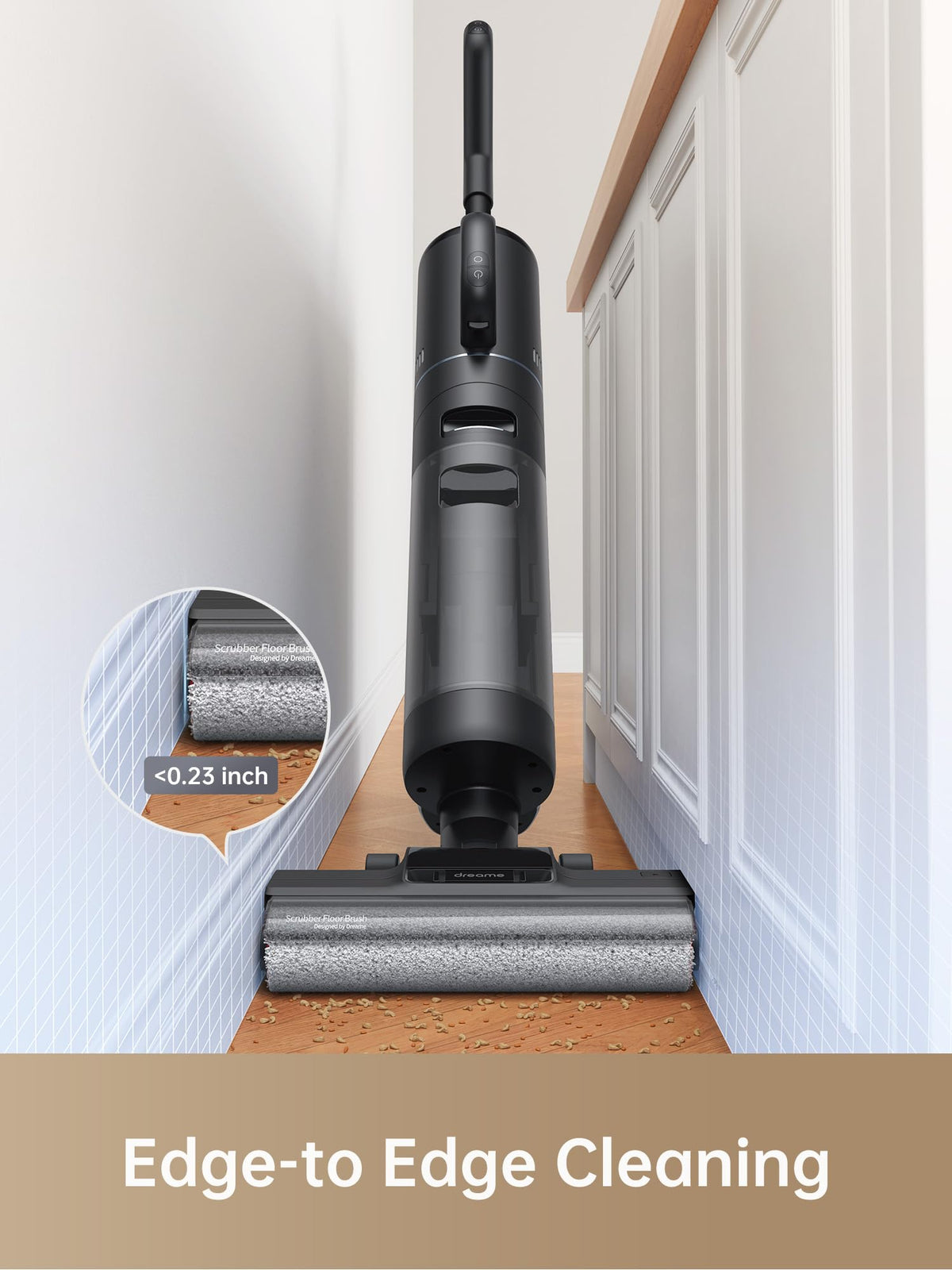 DREAME H12 Dual Vacuum Mop, 4-in-1 Cordless Vacuum Mop Combo, Wet Dry Vacuum Cleaner for Hard Floor, Cordless Vacuum for Multi-Surface, One-Step Self Cleaning with Hot Air Drying, Black