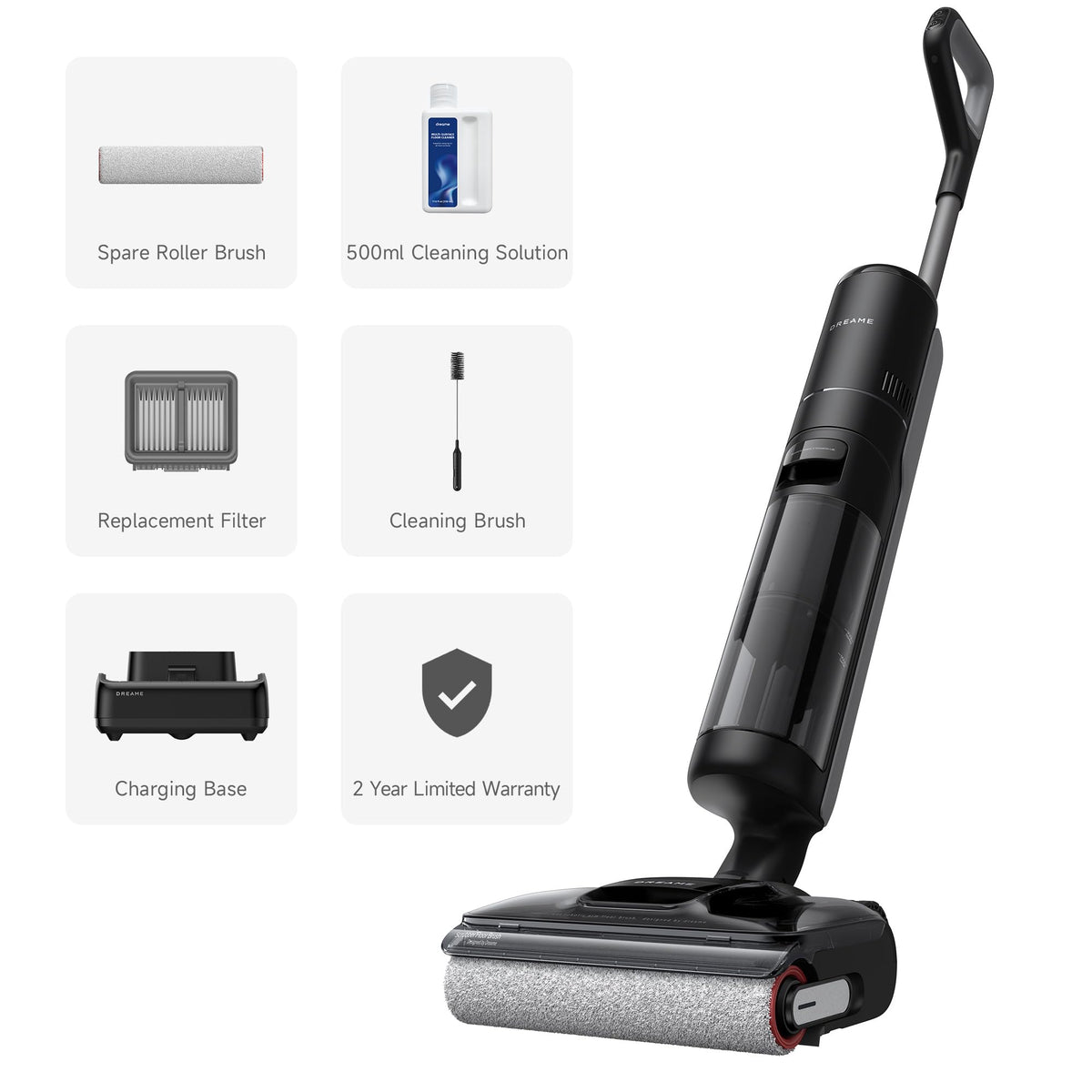 dreame H12 Pro FlexReach Wet Dry Vacuum Cleaner, 0 Tangle Cordless Vacuum Mop All-in-One for Hard Floors, 180° Lie-Flat Floor Cleaner Machine with 194°F Hot Self-Cleaning, 50Mins Runtime