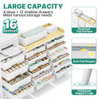 16-Drawer Craft Storage Cabinet with Open Shelves