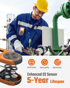 TopTes Guard-863Pro 4 Gas Monitor Multi Gas Detector for H₂S, CO, LEL, and O₂, with TFT Color Screen, Upgraded O₂ Sensor (5-Year Lifespan), USB Data Export, 18h Battery Life, Reliable for Work & Home