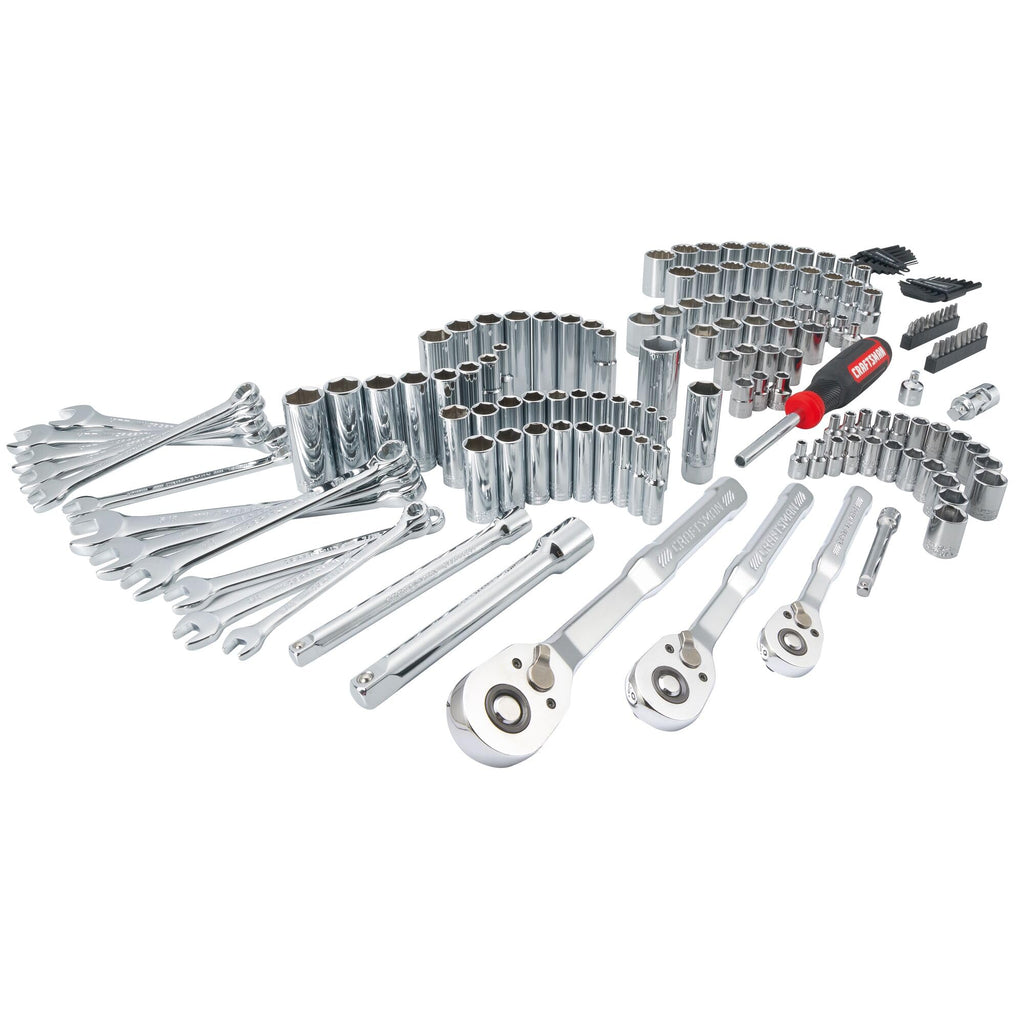 CRAFTSMAN Socket Set, 159 Piece Socket Wrench Set Mechanics Tools 1/4-in., 3/8-in., and 1/2-in(, 6 Point and 12 Point, 90-Tooth (CMMT12125)