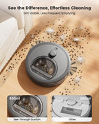 Lefant Robot Vacuum and Mop, Smart Mapping and Obstacle Avoidance, Tangle-Free Pet Hair, 2.4G/5G WiFi App Control, Slim Design for Wider Coverage, Carpet Detection, M330 Pro, Grey