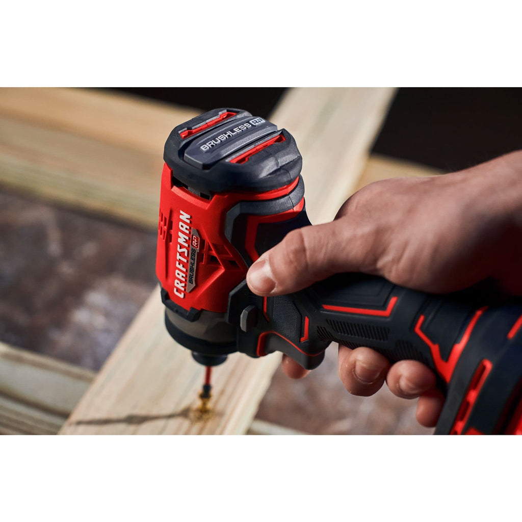 CRAFTSMAN V20 RP Cordless Drill and Impact Driver, Brushless Power Tool Combo Kit, 2 Batteries and Charger Included (CMCK211C2)