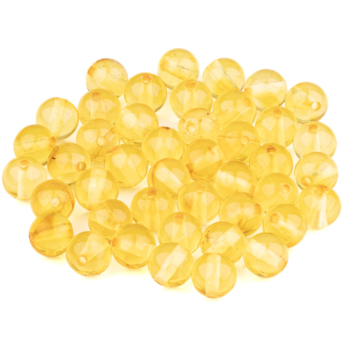 Amber Round Beads Polished 100% Natural Baltic Stone 5mm Loose with Drilled Holes for Crafting Beading and Jewelry Making - Amber Culture