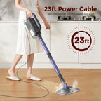 Steam Mop 6-in-1 Multi Accessories, Lager Removable Water Tank, 23FT Power Cable, Lightweight, Steam Cleaner for Floor Cleaning, Hardwood(Orchid)