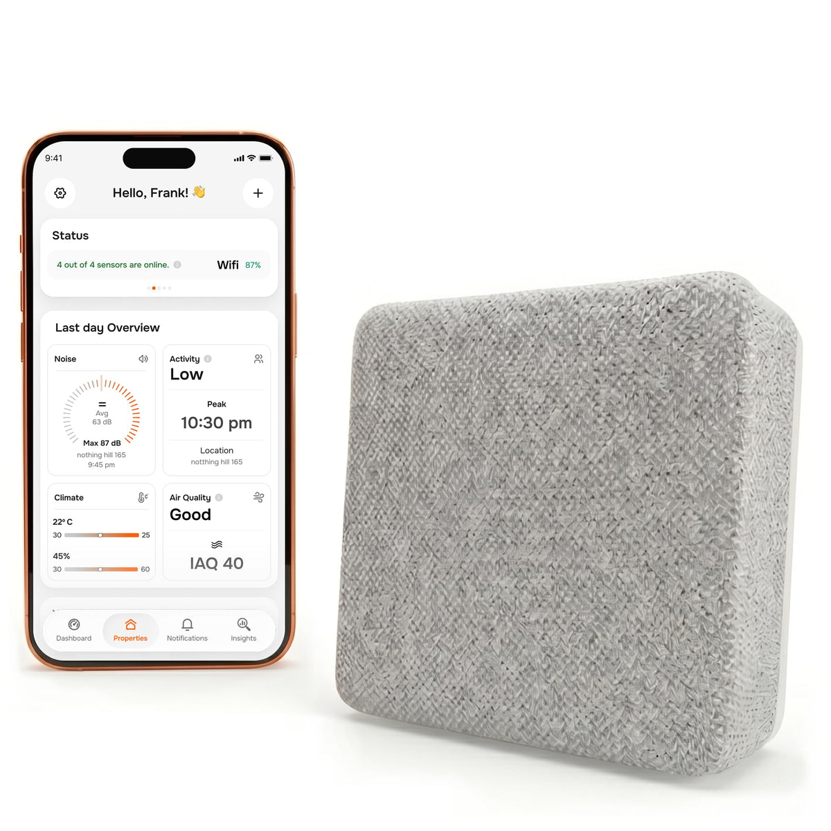 Layla Smart Home Agent 9-in-1 Smart Sensor & Air Quality Monitor (CO2, bVOC, Humidity) | Noise & Motion Detector, AC Controller, Energy Savings | Compatible with Alexa & Google Home | No Subscription