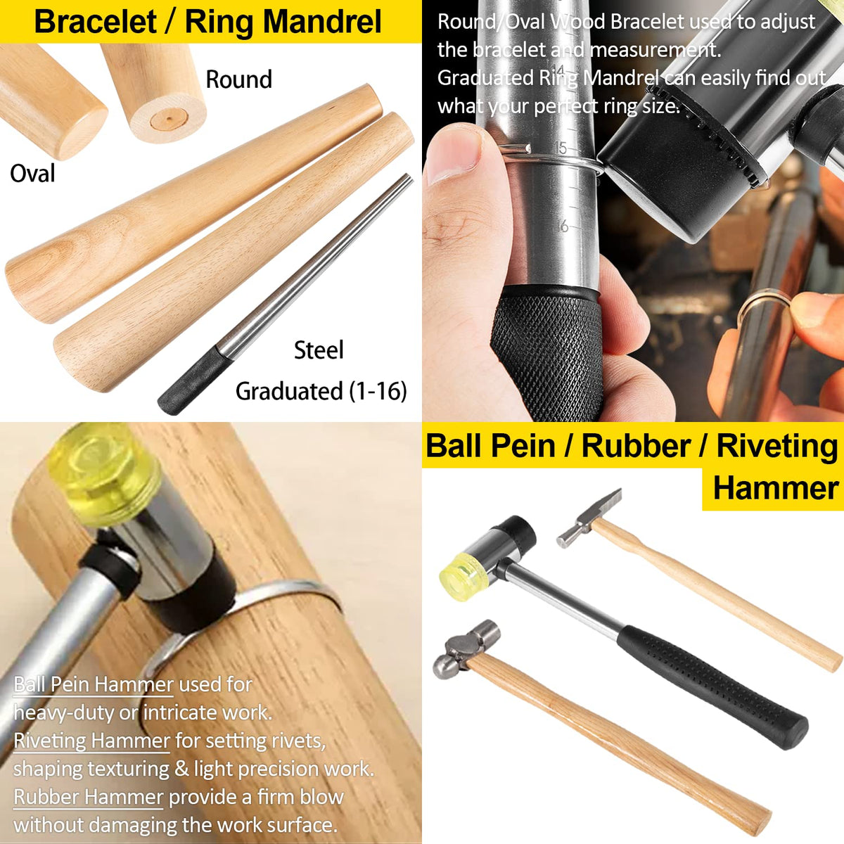 LAIKOU Metalsmith Tools Kit Beginners - Apprentice Metalsmithing Jewelry Making Tool Set - Professional Jeweler Repair DIY Working Tool Set