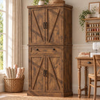 72" Tall Sewing Craft Storage Cabinet with Adjustable Shelves