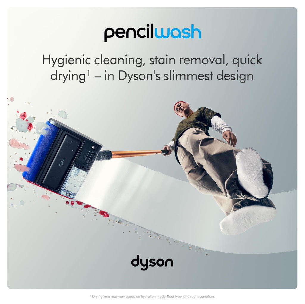 Dyson PencilWashᵀᴹ Cordless Wet Cleaner for Hard Floors - Ultra Slim and maneuverable, Cleans Wet and Dry Messes, 30 Minutes Run time