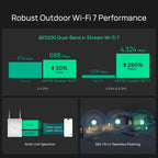 Omada 7 Outdoor, BE5000 WiFi Access Point, w/o PoE Injector(EAP725-Outdoor)