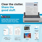 ScanSnap iX1300 Wireless or USB Double-Sided Color Document Scanner, White