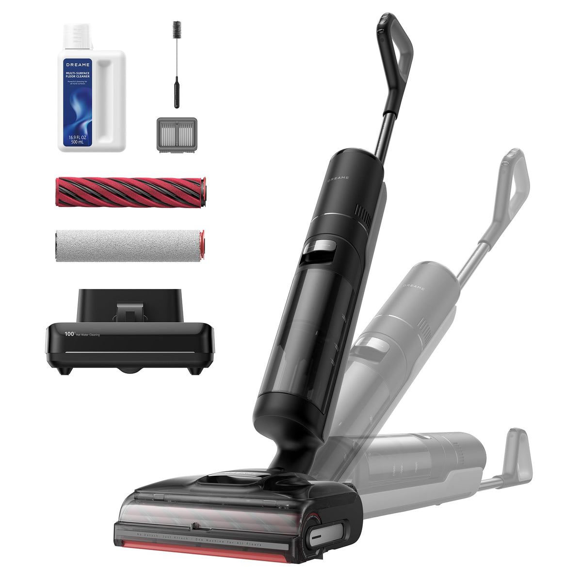 DREAME H15 Pro CarpetFlex Cordless Vacuum Mop, Wet Dry Vacuum Cleaner with Dual Brushes for Hard Floors & Carpet, Tangle-Free Hair-Cutting, 23kPa Suction, 180° Lie-Flat Floor Washer, 194°F Fast Drying