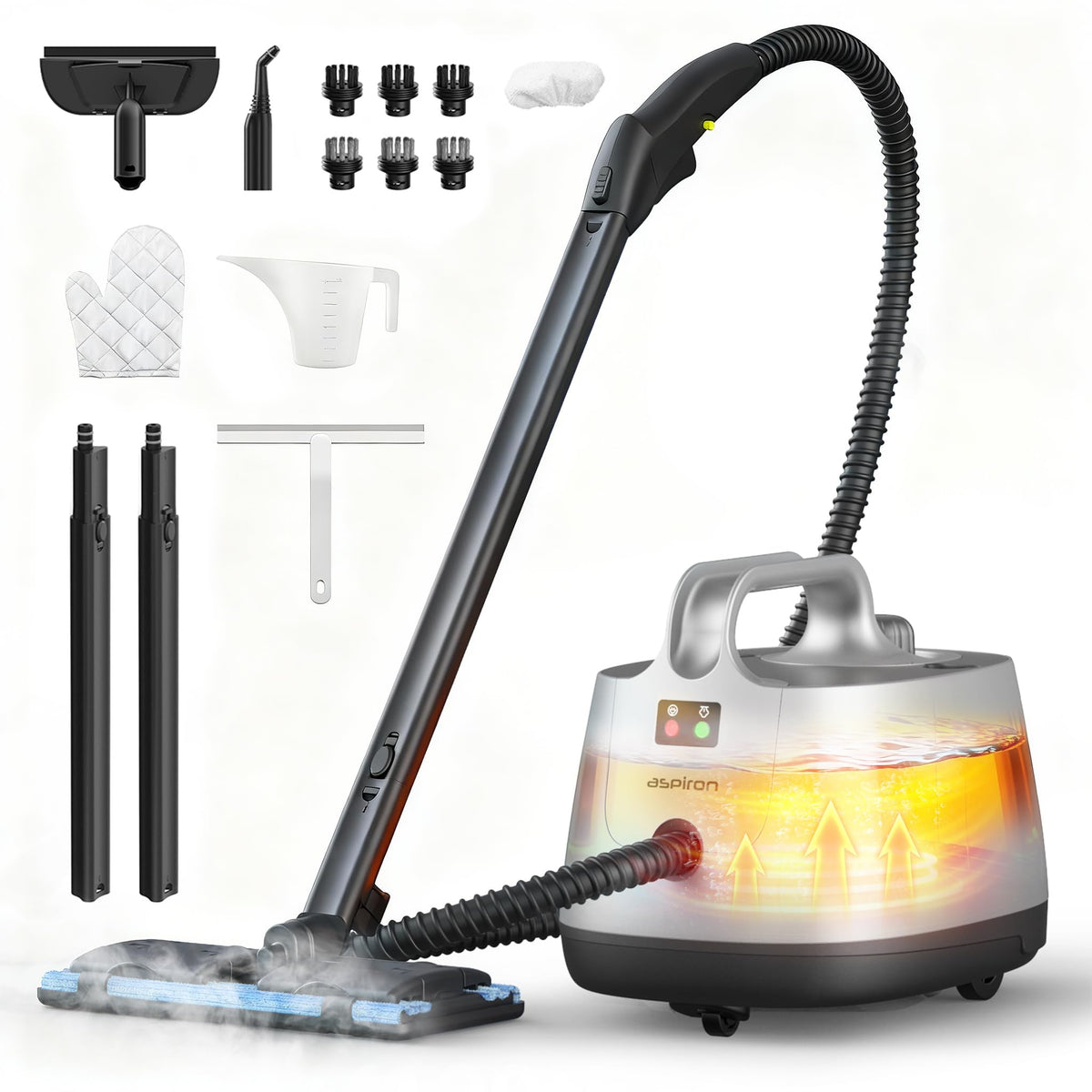 60PSI High Pressure Steam Cleaner, 293°F Heavy Duty Steam Mop, Multipurpose