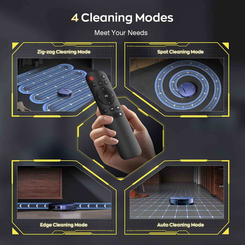Robot Vacuum and Mop, Strong Suction, App Control, Pet Hair, Self-Charging