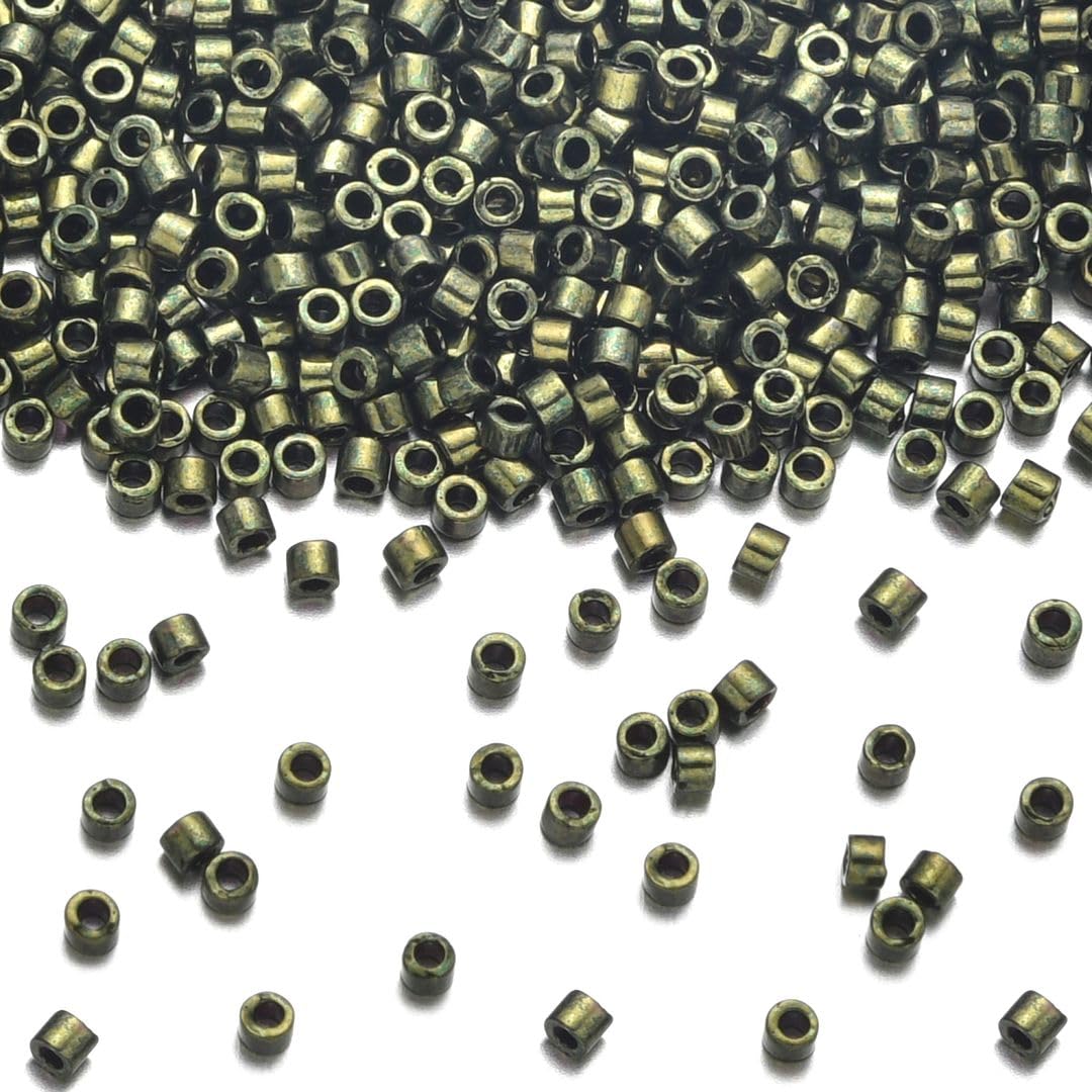 30g Miyuki Delica 11/0 Seed Beads, 24Kt Gold-Lined Crystal Gold DB33