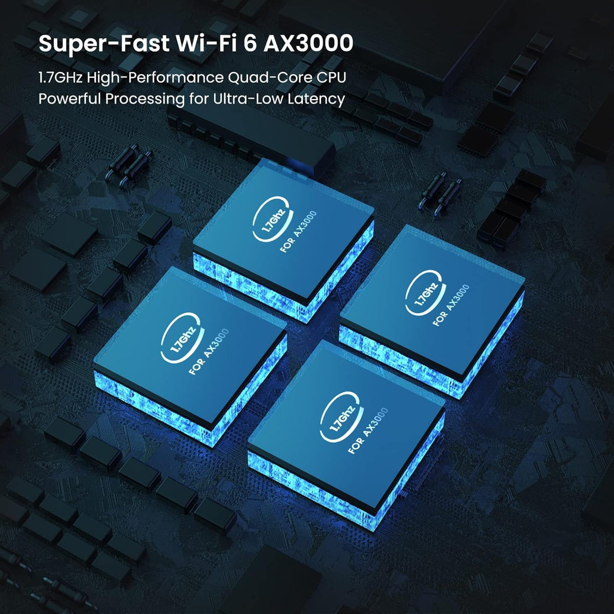Tenda AX3000 Mesh WiFi 6 System Nova MX12-7000 sq.ft WiFi Coverage - Whole Home - 1.7 GHz Quad-Core CPU - Dual-Band Mesh Network for 160+ Devices - 3 Gigabit Ports per Unit - 3-Pack