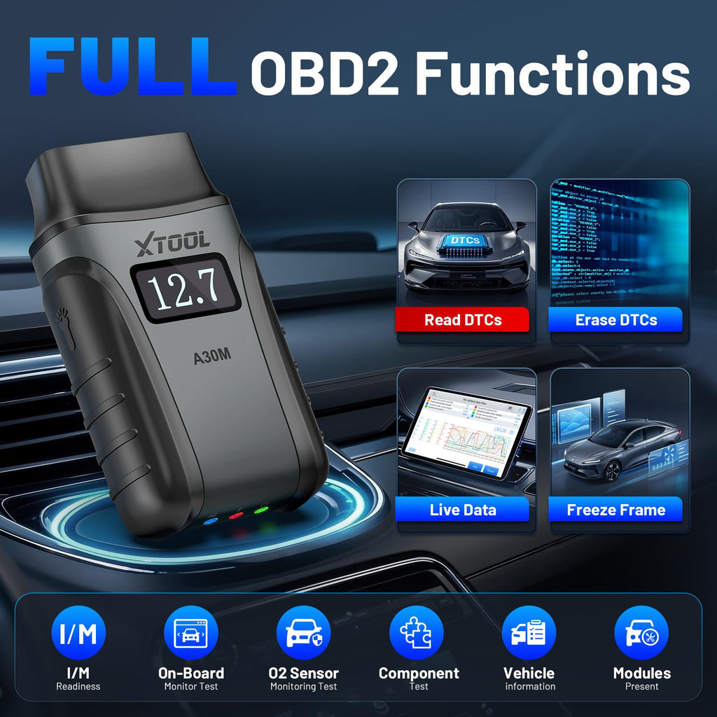 XTOOL A30M Bidirectional Scan Tool, All System OBD2 Scanner Diagnostic Tool