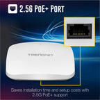 TRENDnet AX3000 Dual Band WiFi 6 PoE+ Access Point,TEW-923DAP