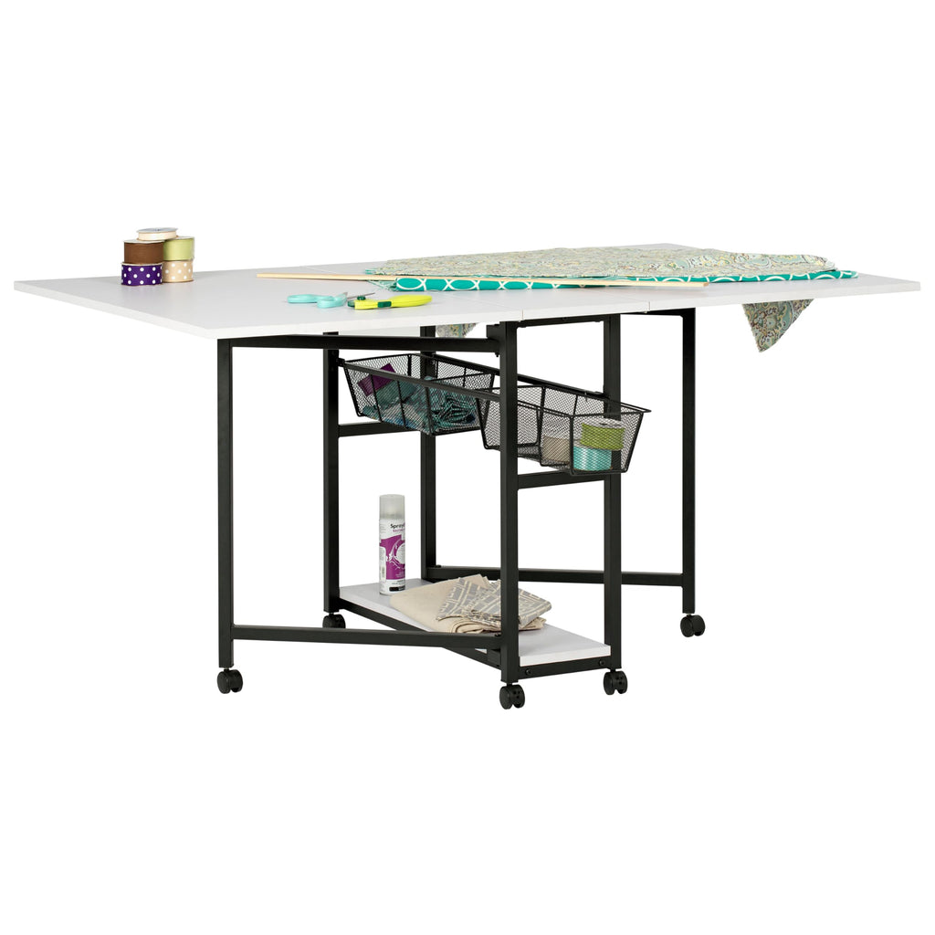 Sew Ready Foldable Hobby and Cutting Grid Table, White, 58.75 x 36.5 Inch