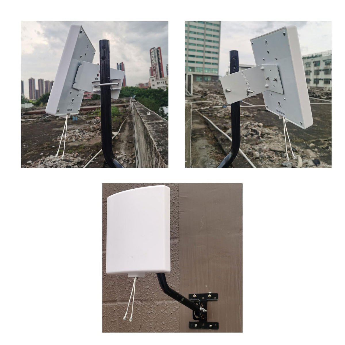 SignalPlus Outdoor 2x2 MIMO Directional WiFi Antennas Long Range 2.4GHz/ 5.8GHz External Panel WiFi Antenna Kit for WiFi Router/Wireless Access Point/Camera with Detachable Antennas (Full Kit)
