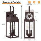 Upgraded 18IN Motion Sensor Outdoor Light, Brown Porch Light