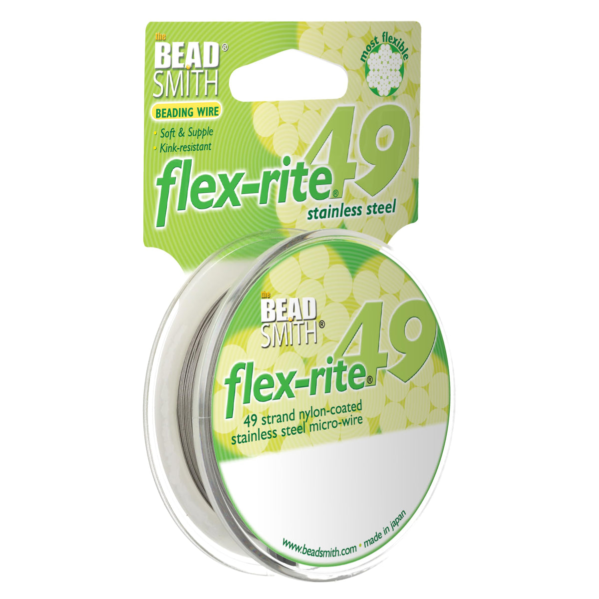 The Beadsmith Flex-Rite Beading Wire, Nylon-Coated Stainless-Steel Wire
