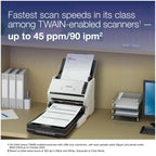 Epson DS-530X Color Duplex Desktop Document Scanner, up to 45 ppm, USB Connectivity, 100-Page Auto Document Feeder (ADF), Twain and ISIS Drivers