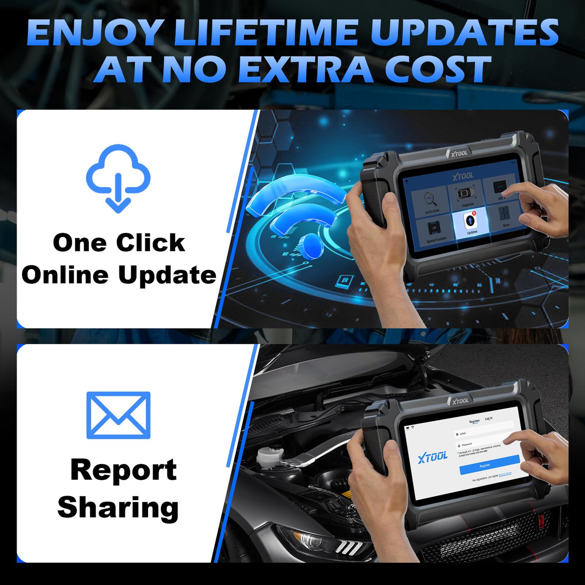 XTOOL Car Scanner D5 OBD2 Scanner ABS SRS Check Engine Code Reader 10 Reset