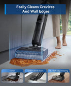 Wet Dry Vacuum Cleaner,22KPa Wet Dry Vacuum Mop with Self-Cleaning,Cordless Vacuum Mop All in One,Up to 75 Mins Runtime,One-Step Self Cleaning,Anti-Tangle Design,SmoothDrive Tech,Lightweight