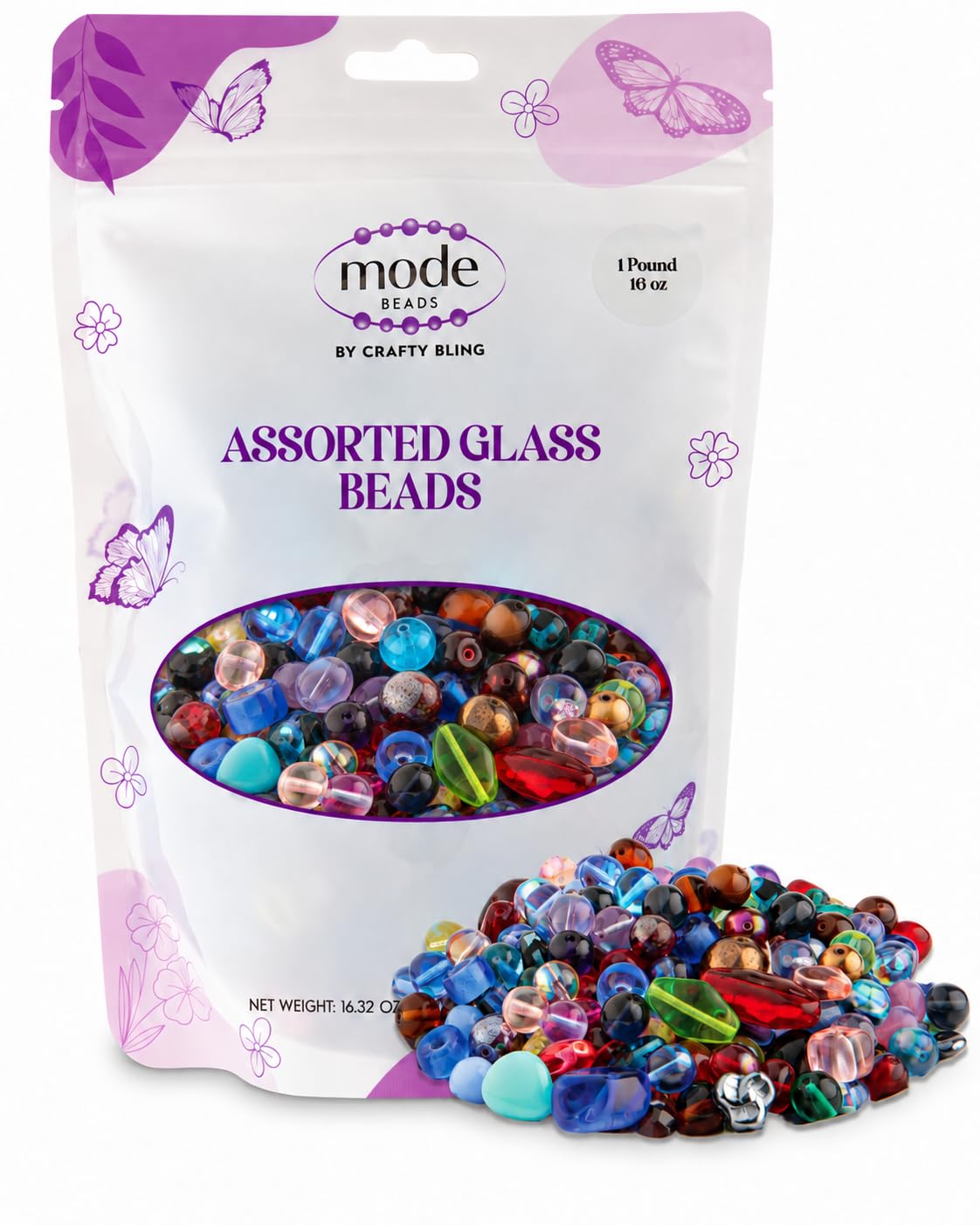 One Pound Assorted Glass Beads for Jewelry Making, DIY Lamp Work, Arts and Crafts, and Decorative Hobby Artistry, Colorful Crystal Assortment Bulk Mix, 4-18mm (Mixed Colors) (12)