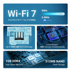 GL.iNet GL-BE6500 Flint 3e Wi-Fi 7 Router with VPN for Home and Gaming