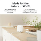 Google Nest WiFi Pro - Wi-Fi 6E - Reliable Home Wi-Fi System with Fast Speed and Whole Home Coverage - Mesh Router - Snow