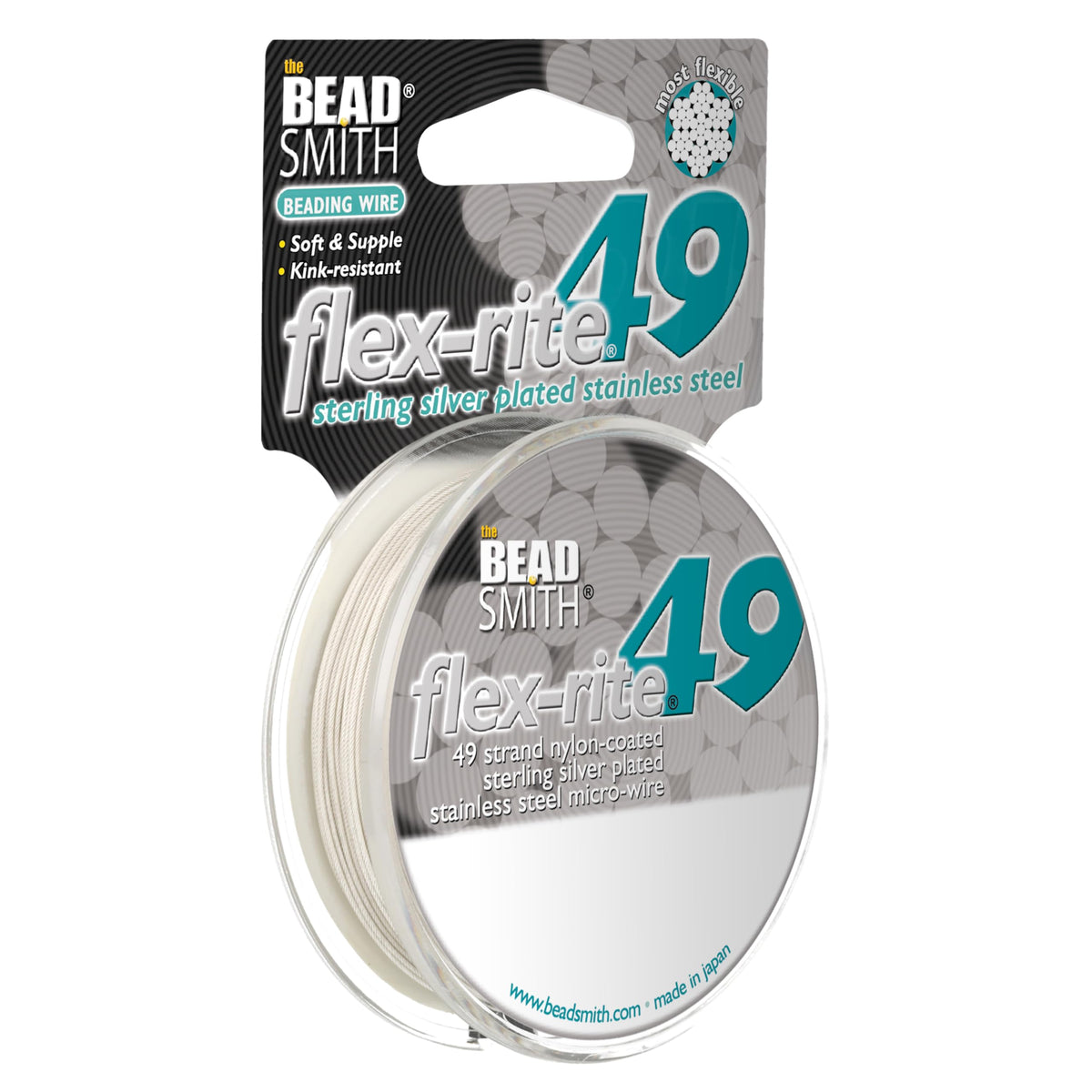 The Beadsmith Flex-Rite Beading Wire, Nylon-Coated Stainless-Steel Wire