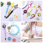 500Pcs Random Silicone Focal Beads for Pens Keychains DIY Jewelry Making