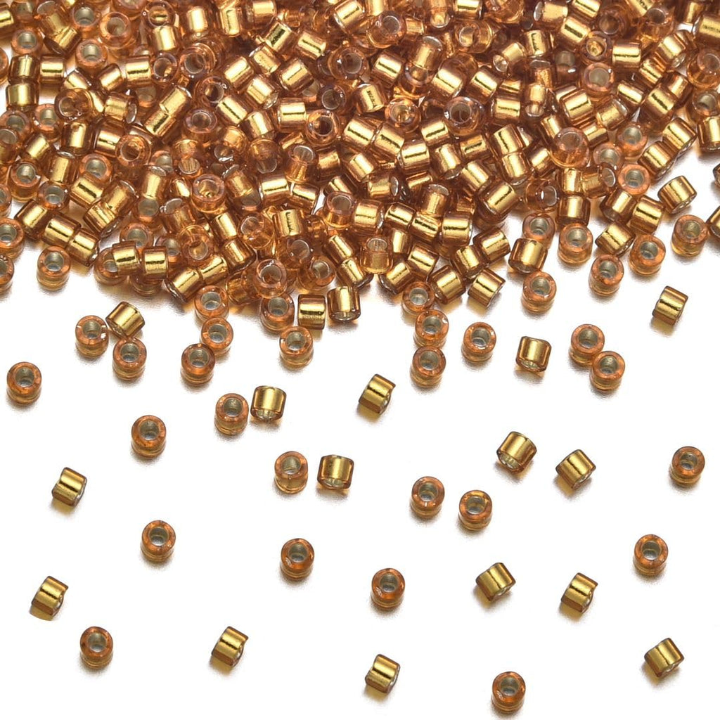 30g Miyuki Delica 11/0 Seed Beads, Matte 24Kt Light Gold-Plated DB334
