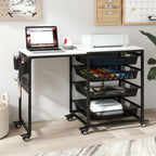 Craft Table with Wheels & Drawer,Extendable Cart with Pegboard,Retro