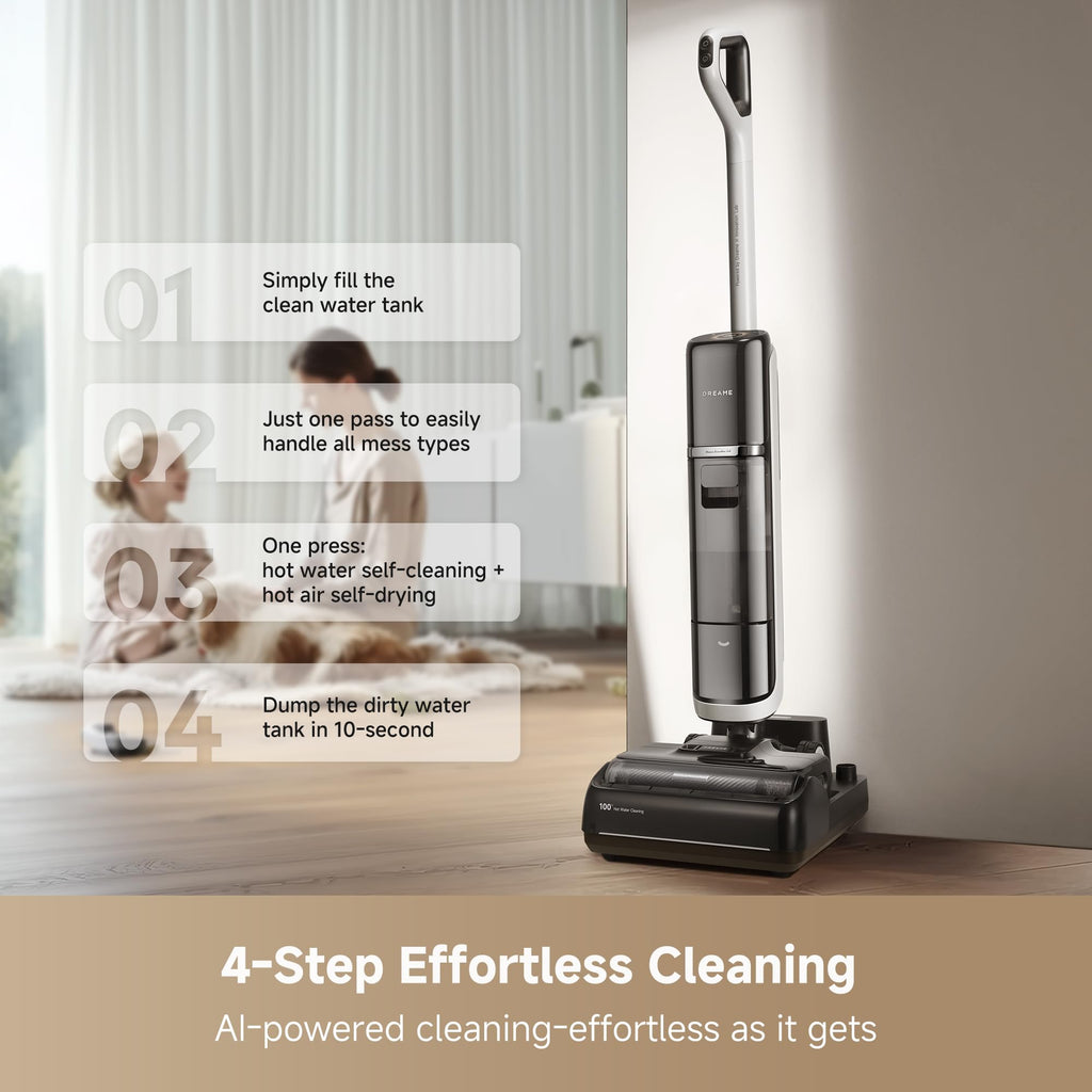 DREAME H15 Pro Wet Dry Vacuum and Mop, 185°F Heated Water Floor Cleaning
