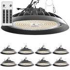 Lightdot Smart 250W High Bay LED Shop Lights 37,500LM High Bay Lights with Controller (Supports ON/OFF Mode & Motion Sensor Mode) ETL-Listed US Plug for Workshop, Garage, Warehouse-6Yrs Warranty-4Pack
