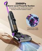 Wet Dry Vacuum Cleaner 20,000Pa,50Mins Runtime Cleaning Area 3013ft²,Cordless Vacuum Cleaner, Cordless Vacuum and Mop All in One,Self-Cleaning for Hard Floors Sticky Messes and Pet Hair H15Set