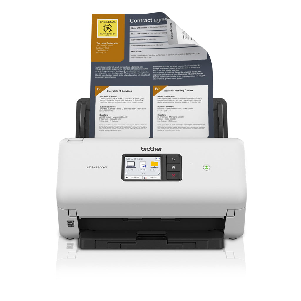 Brother ADS-3100 High-Speed Desktop Scanner | Compact with Scan Speeds of Up to 40ppm, White