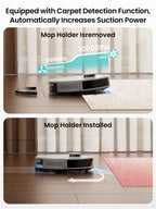 Lefant Robot Vacuum and Mop Combo, 10000Pa Suction, 75-Day Self-Emptying Base with Multi-Floor Mapping, 240Min Runtime, Ideal for Pet Hair & Carpets, Wi-Fi/Alexa/App Control, M2S Plus