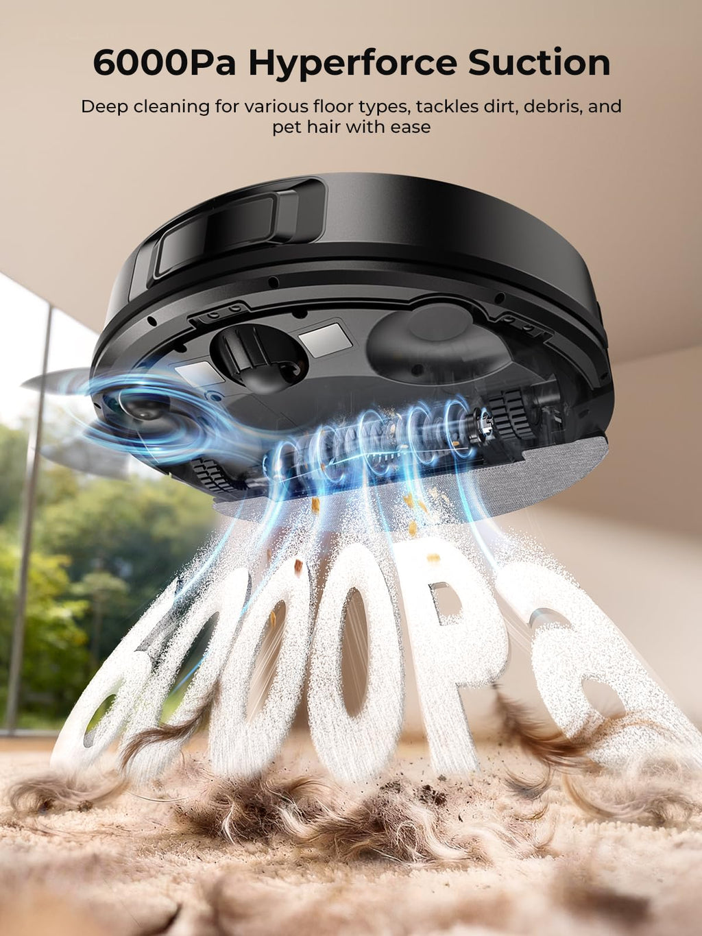 Airzeen Bagless Robot Vacuum and Mop Self-Emptying for Pet Hair/Carpet