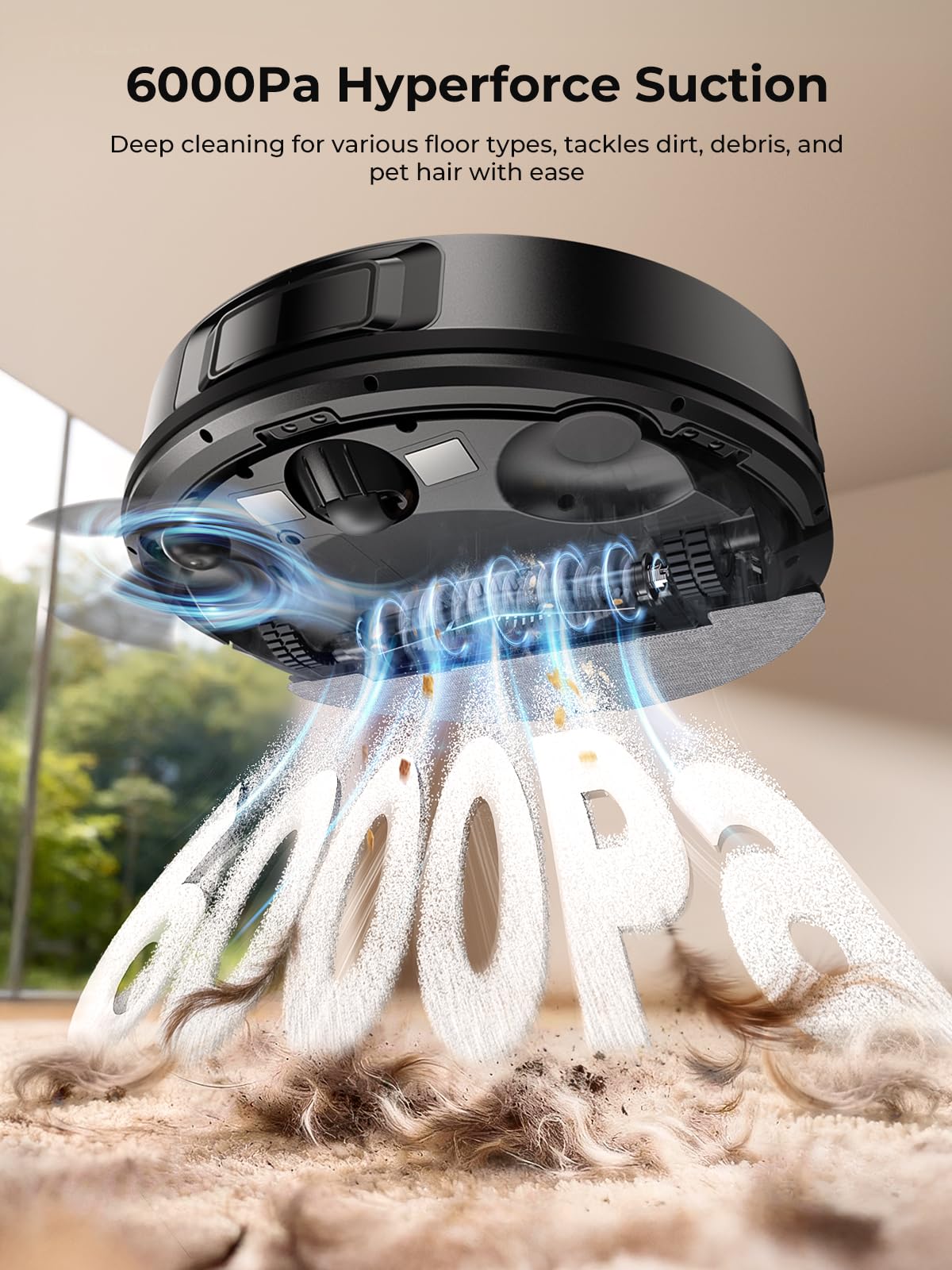 Airzeen Bagless Robot Vacuum and Mop Self-Emptying for Pet Hair/Carpet
