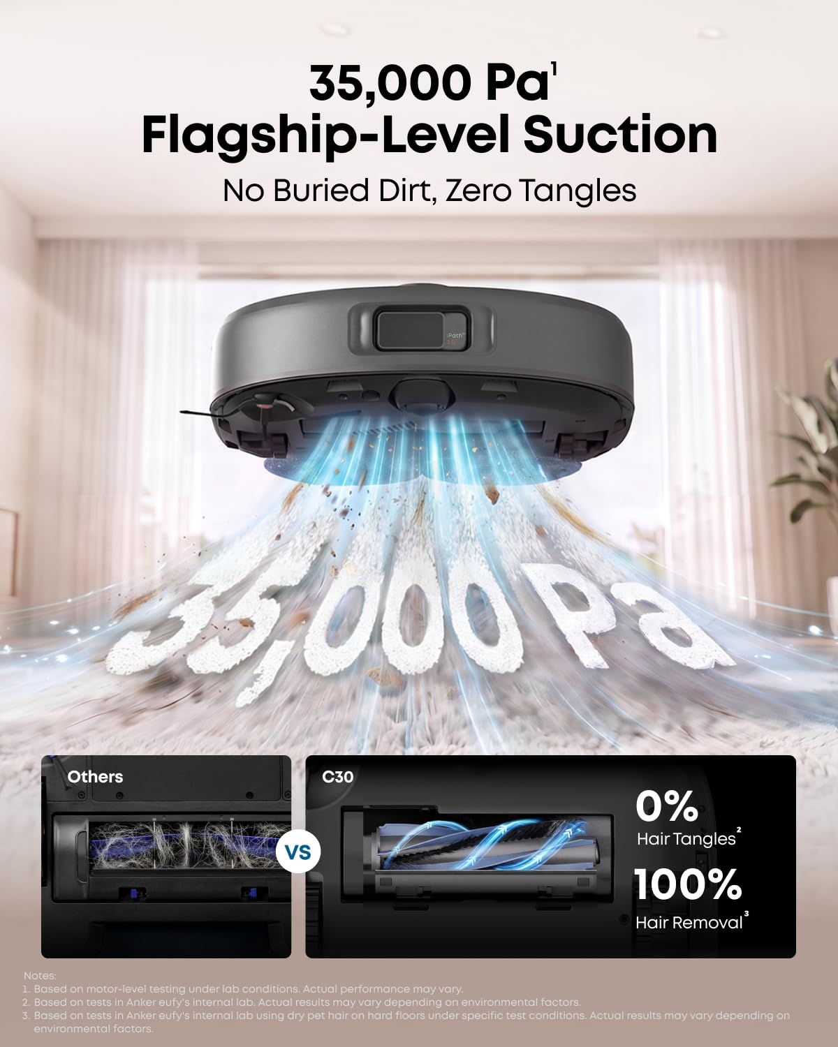 eufy C30 Robot Vacuum and Mop for Pet Hair, 35,000 Pa Flagship Suction
