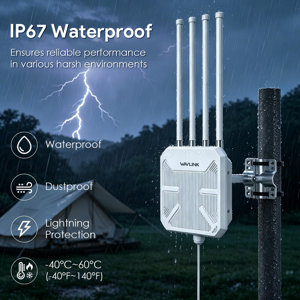 WAVLINK WiFi 7 BE5100 Outdoor WiFi Extender