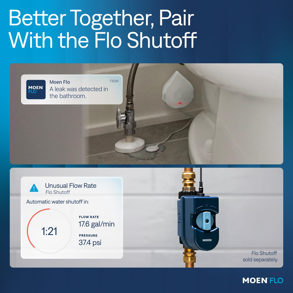 Moen Flo Detector, WiFi Enabled Water & Moisture Sensors, 3 pcs, 920-005