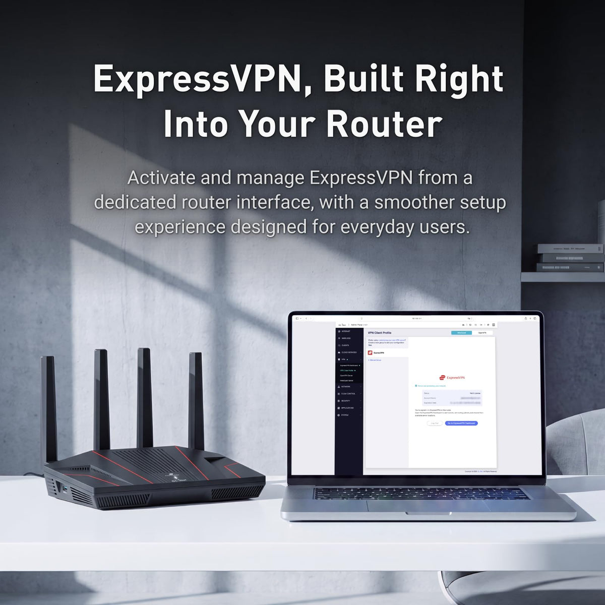 GL.iNet Fortify (GL-MT6000) AX6000 Wi-Fi 6 Router with Built-in ExpressVPN