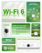Adalov AX3000 Outdoor WiFi 6 Access Point, Dual Band, POE, IP67